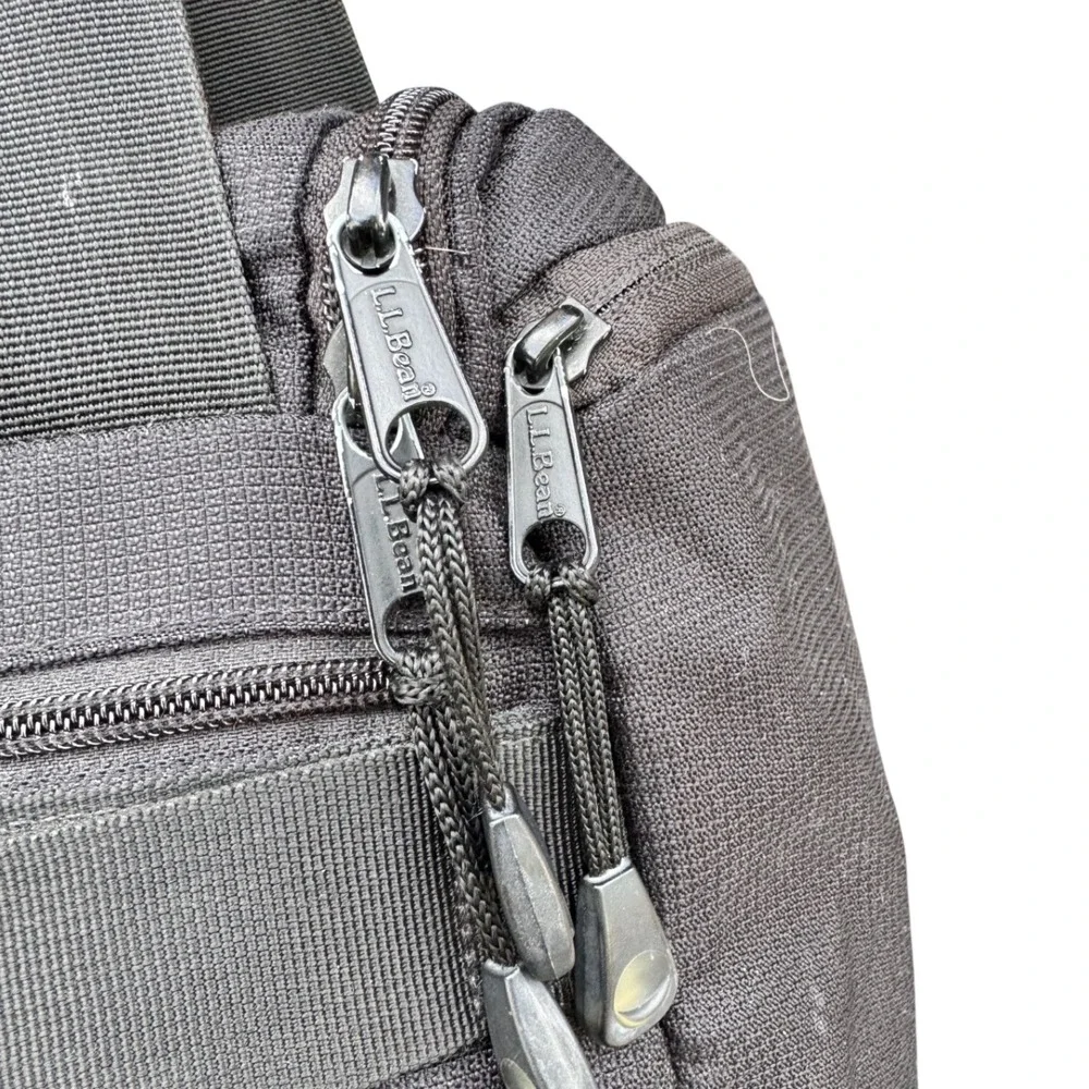 LL Bean Black Nylon‎ Utility Duffle Bag Travel Toiletry Organizer Pockets Mens